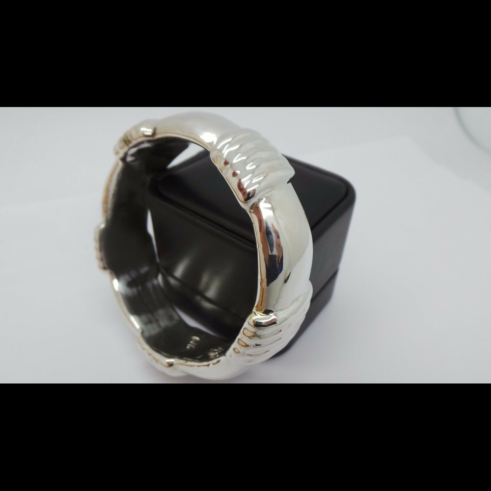 925 Sterling Silver Big Solid Bangle Bracelet - image 1
